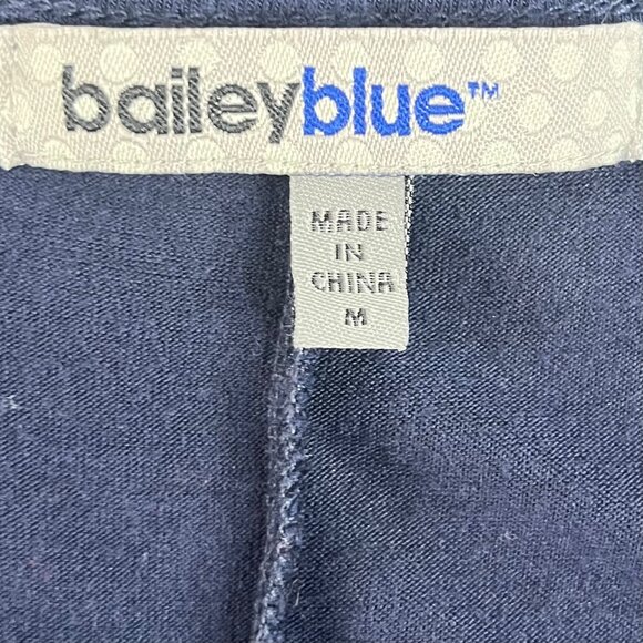 Bailey Blue Womens Dress Blue Scoop Neck Kerchief Hem Size Medium - Picture 5 of 7